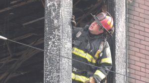 Allentown Firefighters overhauling