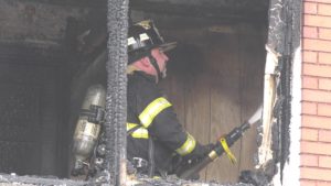 Allentown Firefighters overhauling